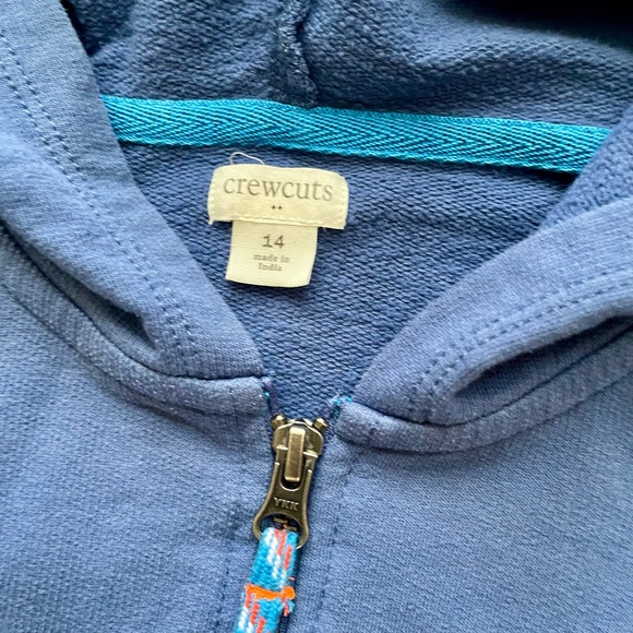 J.Crew Crewcuts Blue Zip Up Hoodie With Pockets Size 14. Excellent Condition. - Picture 2 of 3